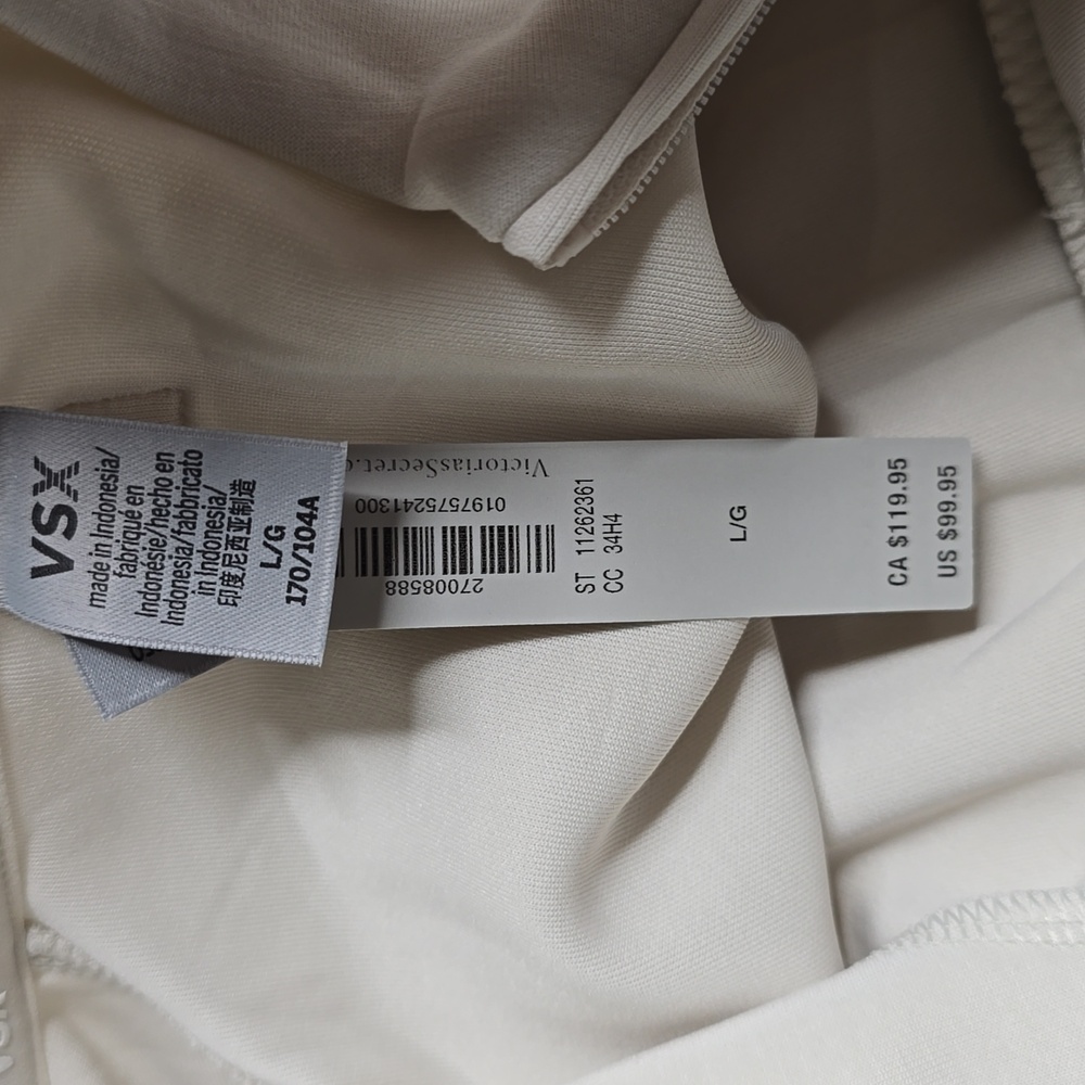 3078 NWT VSX Featherweight Knit Front- Zip Jumpsuit Sz Large Classic Plaster - Picture 7 of 10